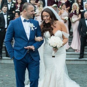 Beautiful custom Inbal Dror gown in ivory lace.